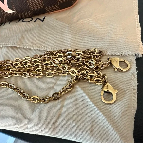 Louis Vuitton Double Zip Pink Leather Women's Bag Pouch WOC Pouchette crossbody - Picture 3 of 15